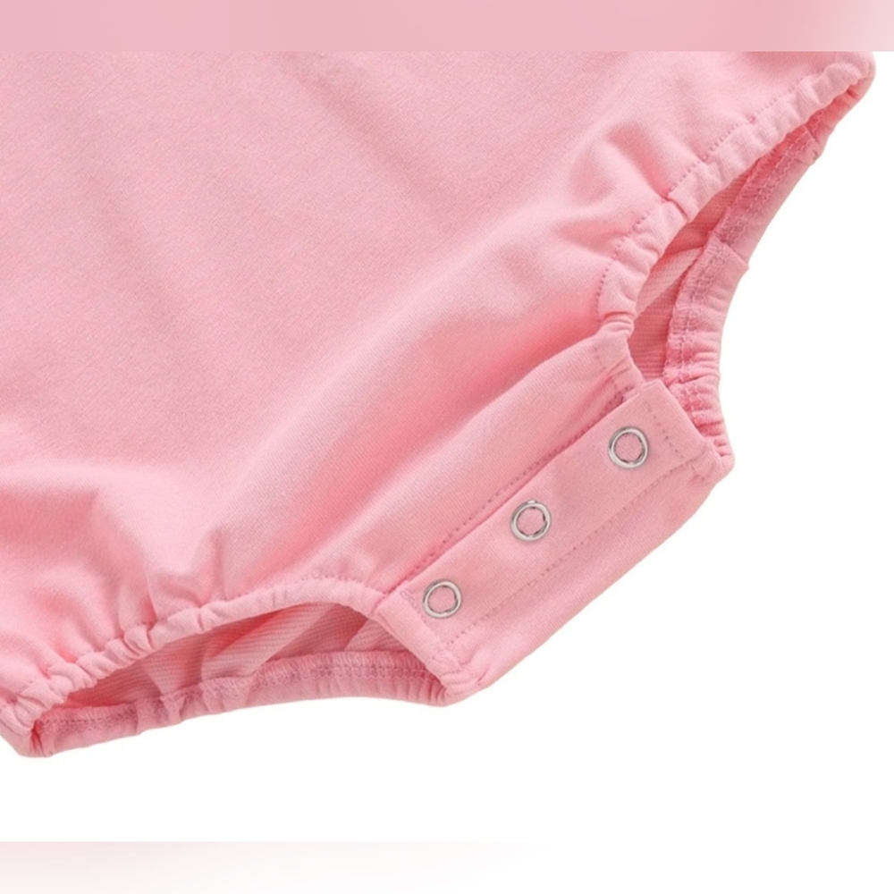Baby Girls Valentines Loved Red Pink Heart Romper Bubble with Headband - Picture 5 of 7